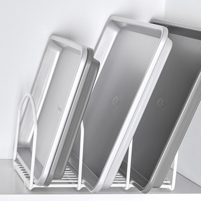 Space Saving Cutting Board or Bakeware Metal Organizer Storage#select-item_white