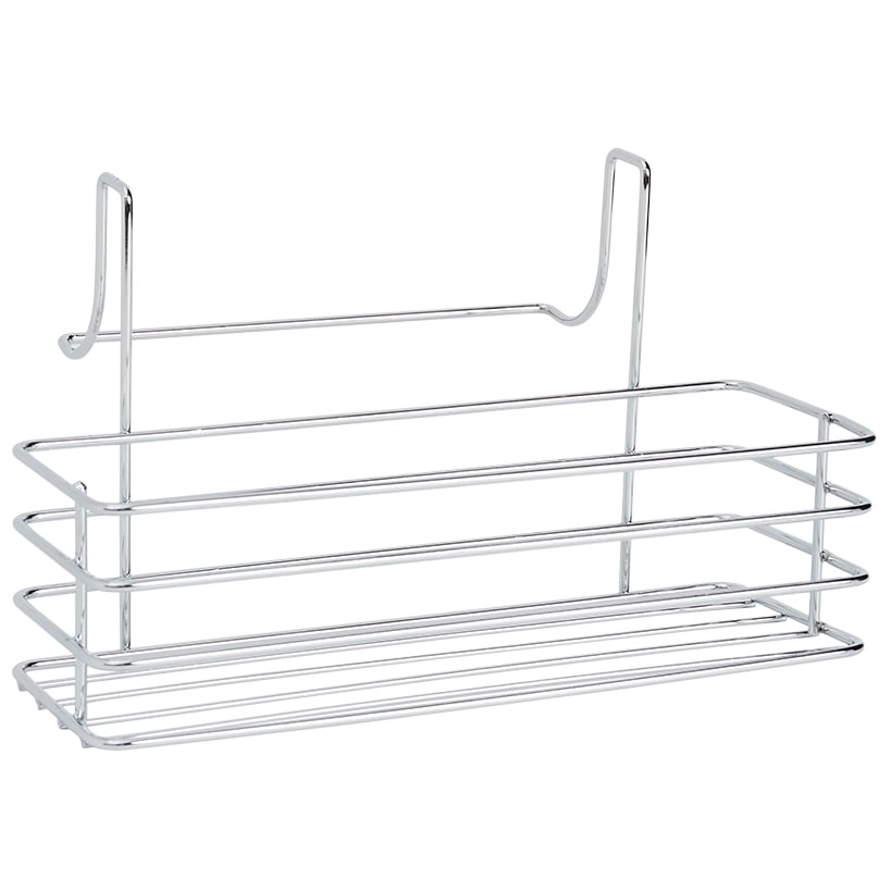 Metal Cabinet Door Organizer Rack with Towel Bar - Kitchen or Bathroom