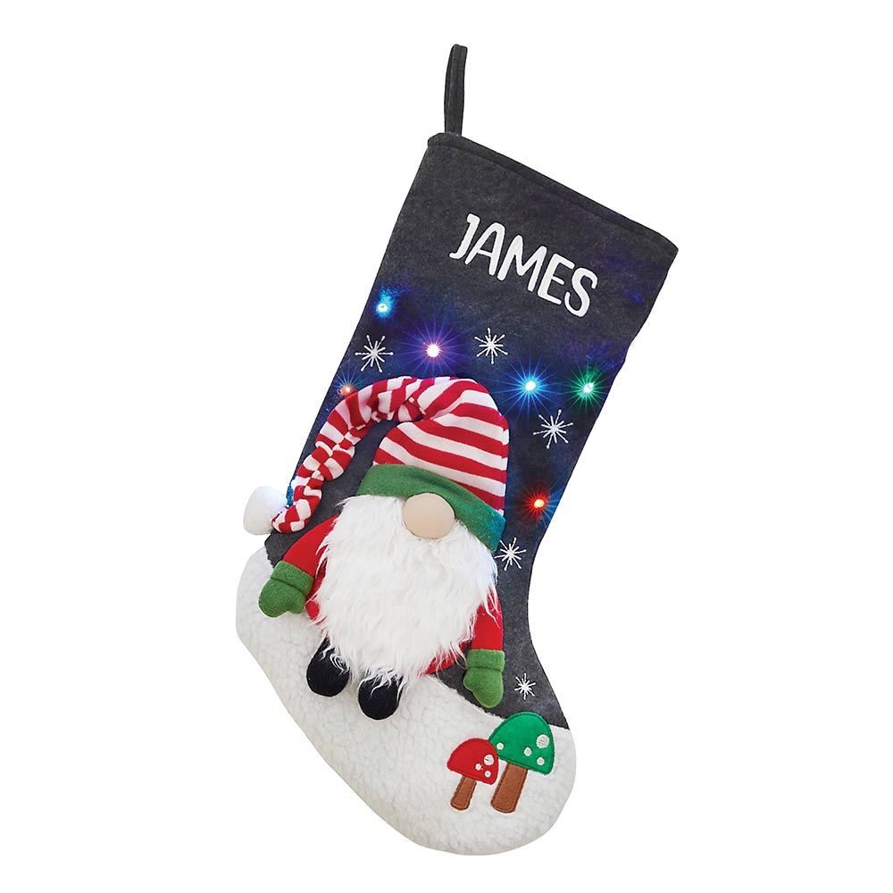 Personalized LED Gnome Stocking