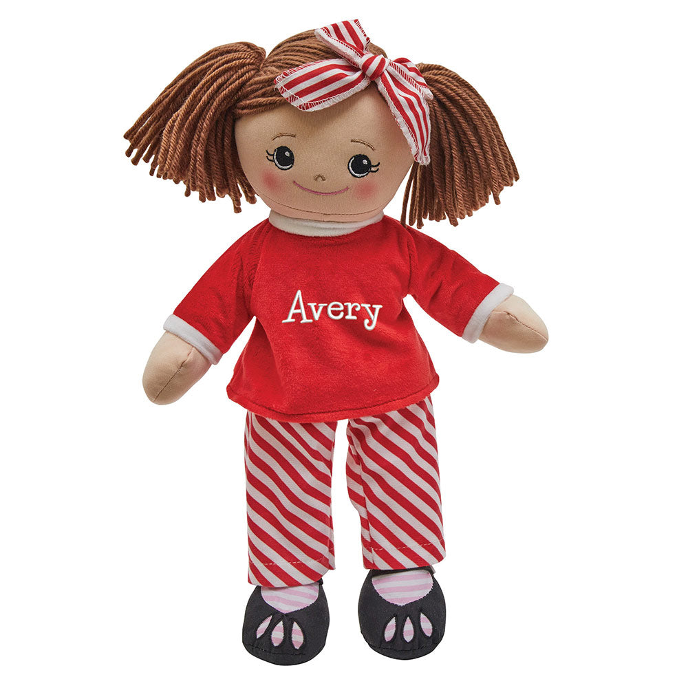 Personalized Rag Doll with Christmas Pajamas