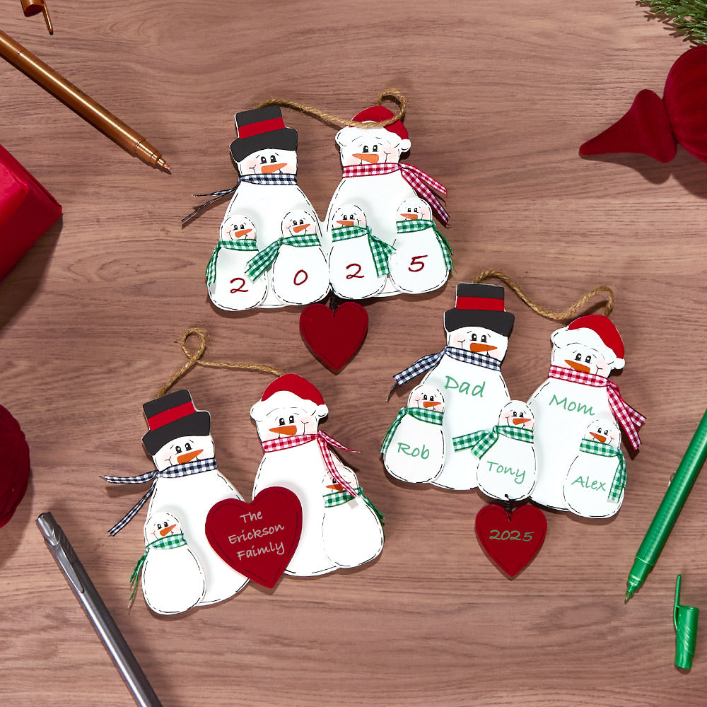 Christmas Personalized Snowman Family Ornaments