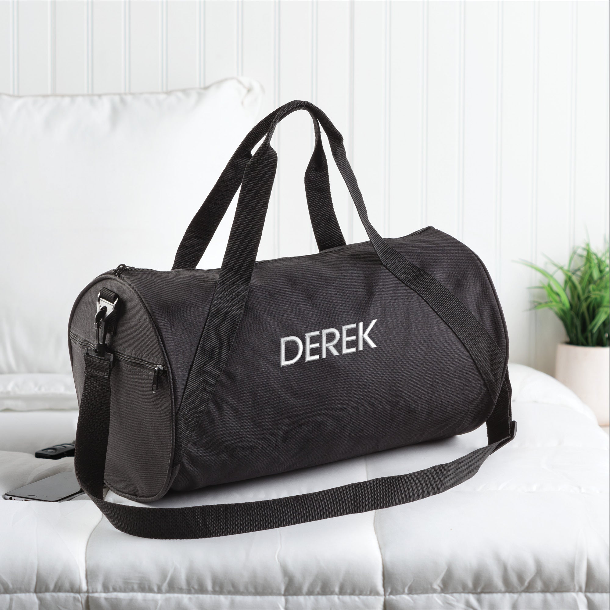 Personalized Travel Bag with White Block Name