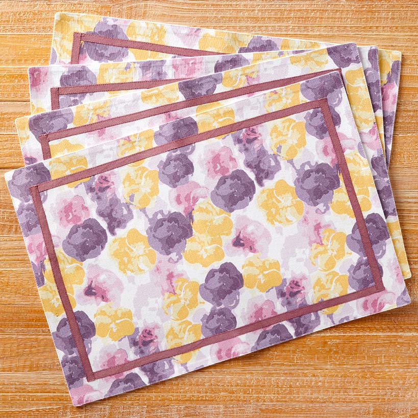 Painted Floral Set of 4 Placemats or Runner#select-item_set-of-4-placemats