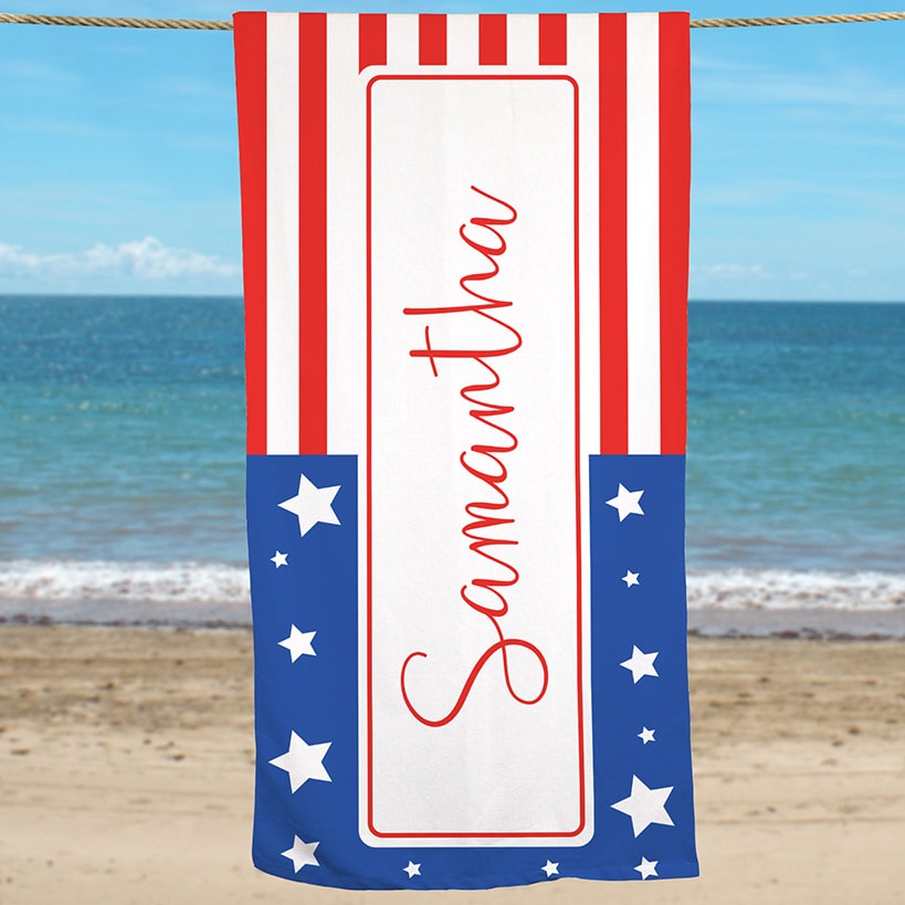 Personalized Patriotic Beach Towels