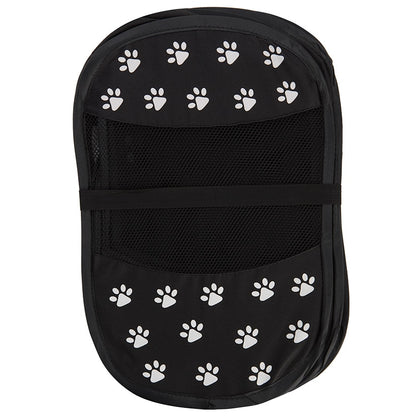 Portable Paw-Print Playpen - Mesh Sides, Zippered Top, Water-Resistant Base