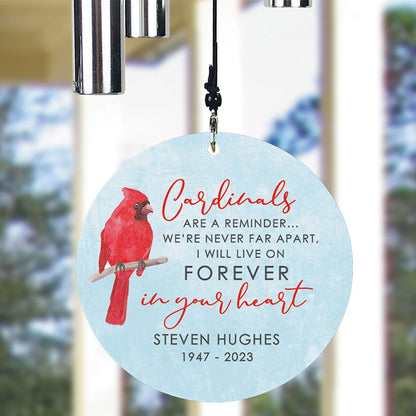 Personalized Cardinal Memorial Windchime 30"