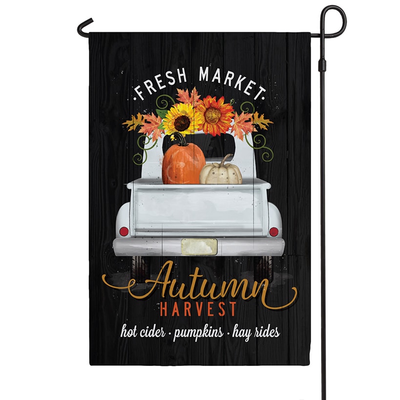 Personalized Autumn Truck Garden Flag