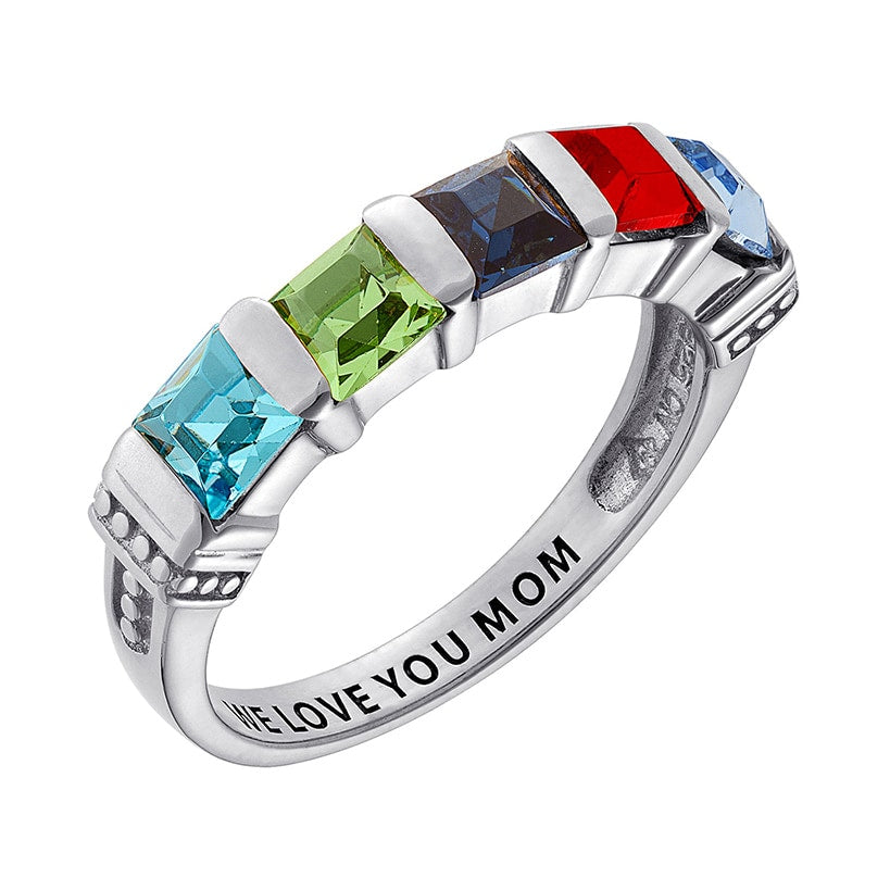Personalized Birthstone Ring 2 to 5 Stones