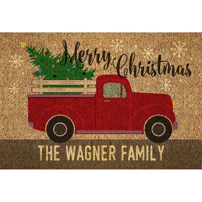 Personalized Christmas Truck Doormat