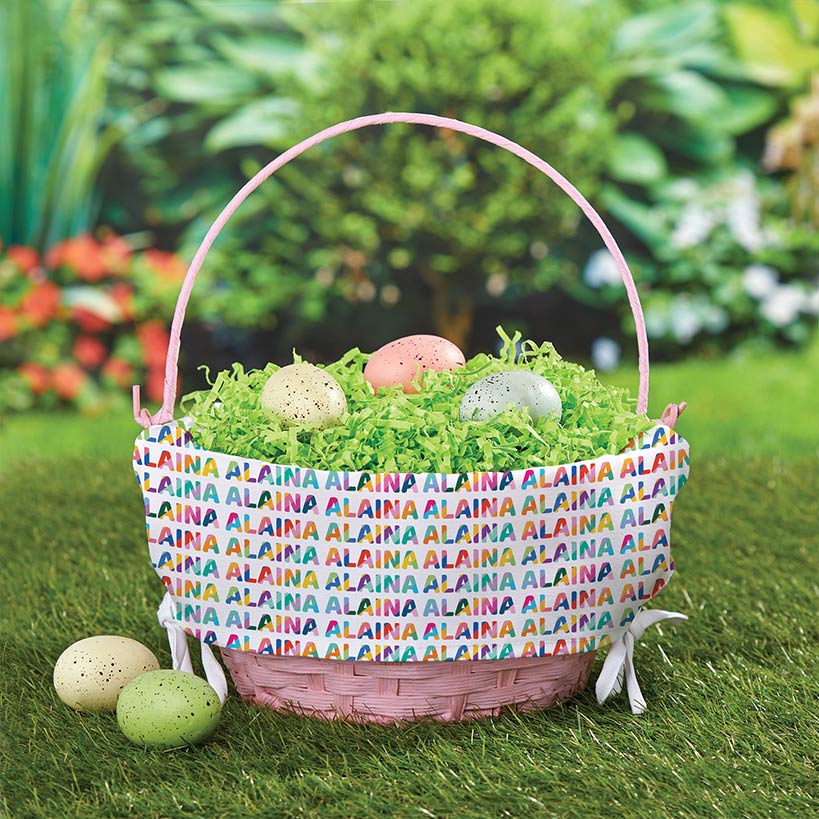 Personalized Easter Wicker Basket with Liner#select-item_pink