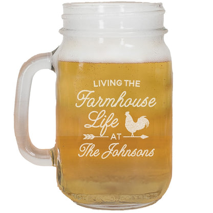 Personalized Farmhouse Mason Jar Mug