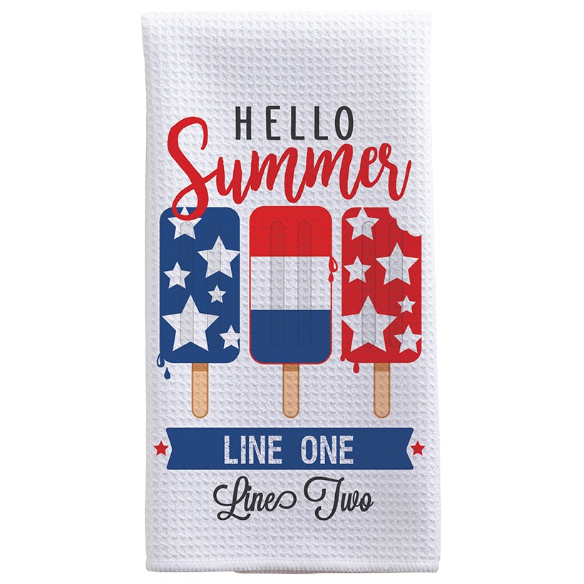 Personalized Hello Summer Tea Towel