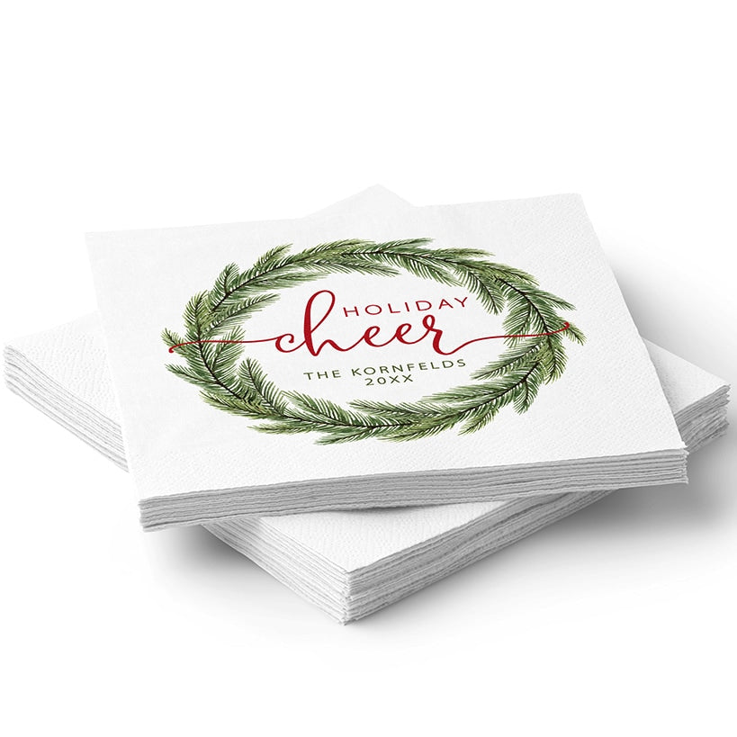 Personalized Christmas Holiday Cheer Napkins