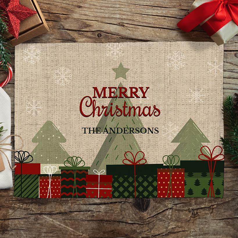Personalized Merry Christmas Placemat