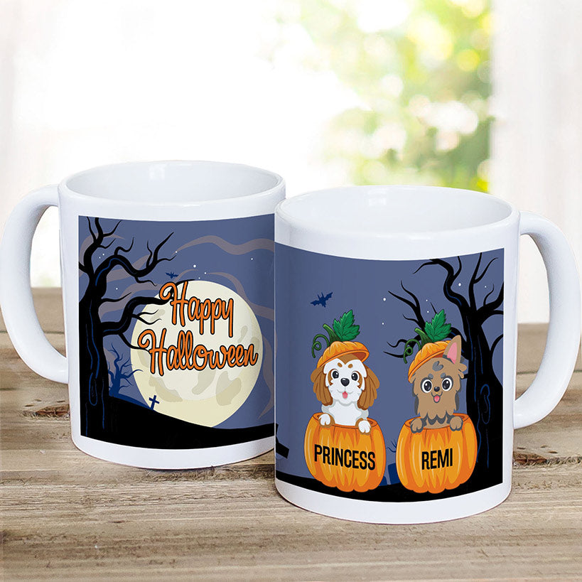 Personalized Pumpkin Pets Halloween Mug 11 oz White Ceramic