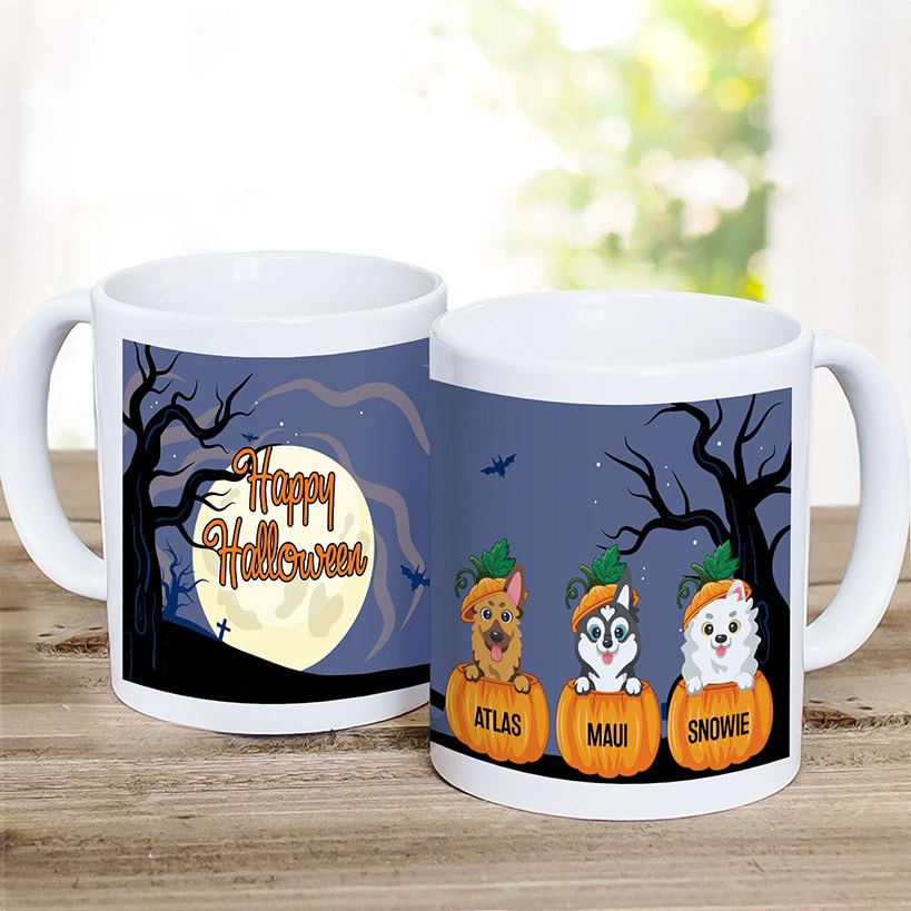 Personalized Pumpkin Pets Halloween Mug 11 oz White Ceramic