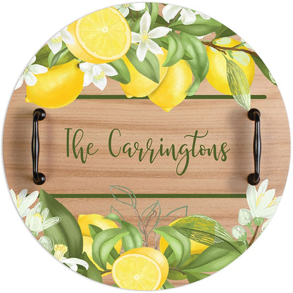 Personalized  Round Tray with Handles