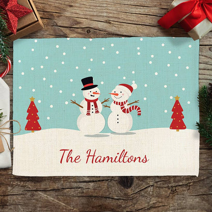 Personalized Snowman Family Placemat