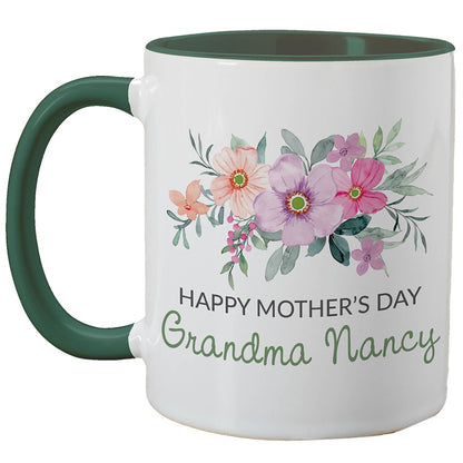 Personalized Watercolor Spring Floral Mug