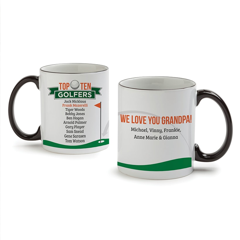 Personalized Top Golfers White Coffee Mug