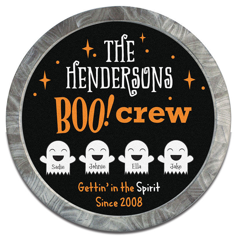 Personalized Halloween Wall Sign Boo! Crew
