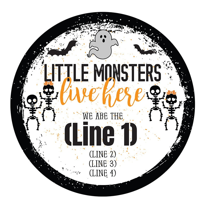 Personalized Halloween Wall Sign Little Monsters
