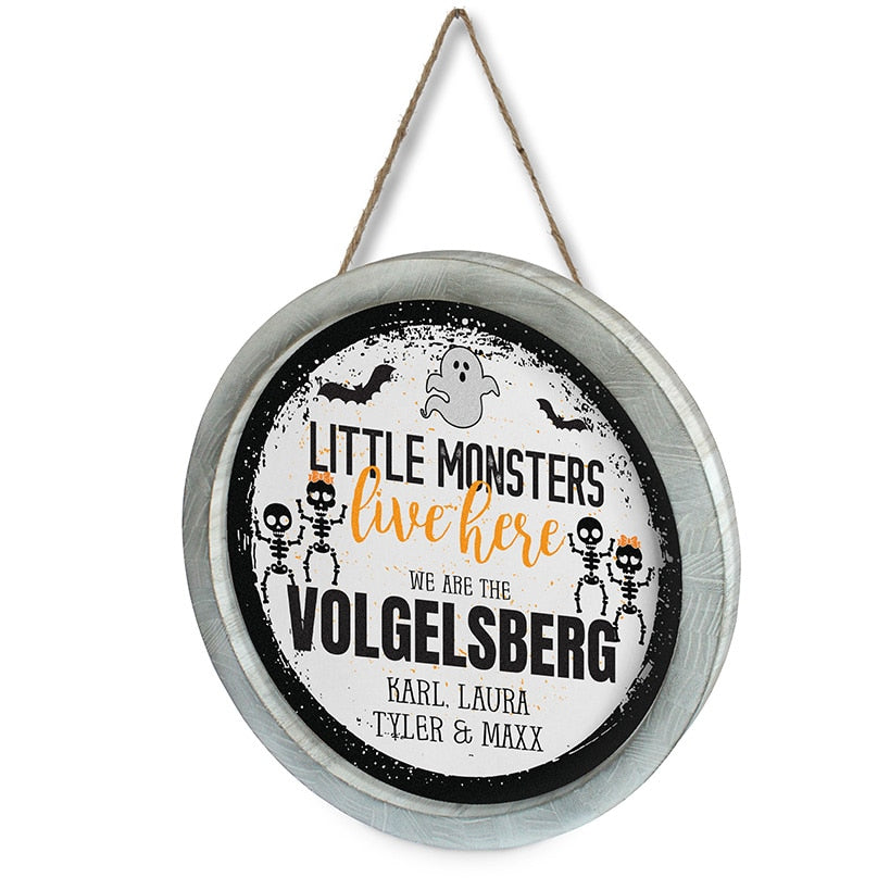 Personalized Halloween Wall Sign Little Monsters