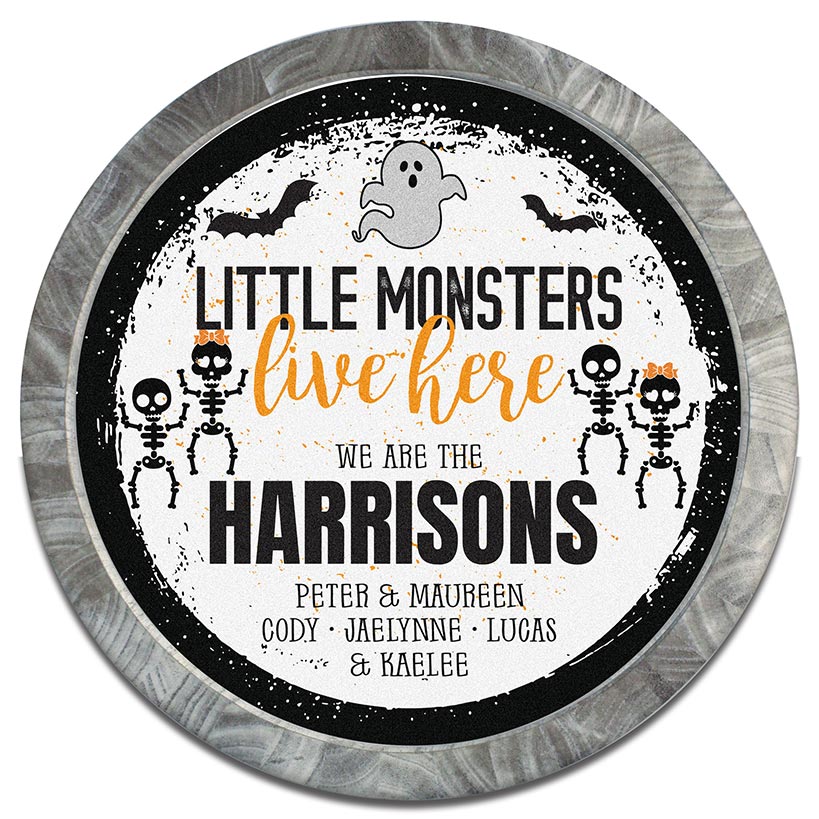 Personalized Halloween Wall Sign Little Monsters