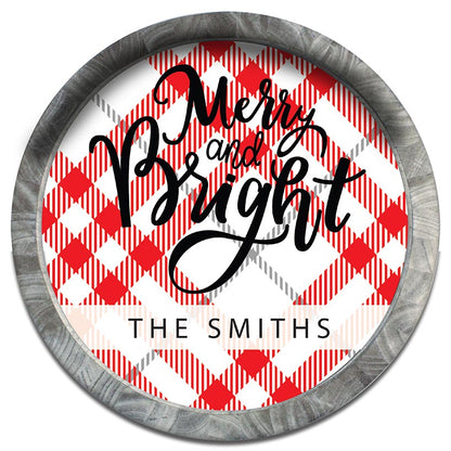 Personalized Christmas Wall Sign Merry and Bright