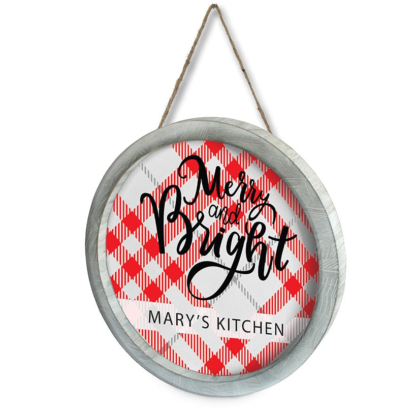 Personalized Christmas Wall Sign Merry and Bright