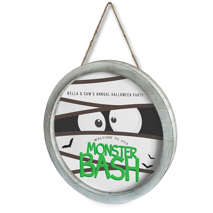 Personalized Halloween Wall Sign Monster Bash