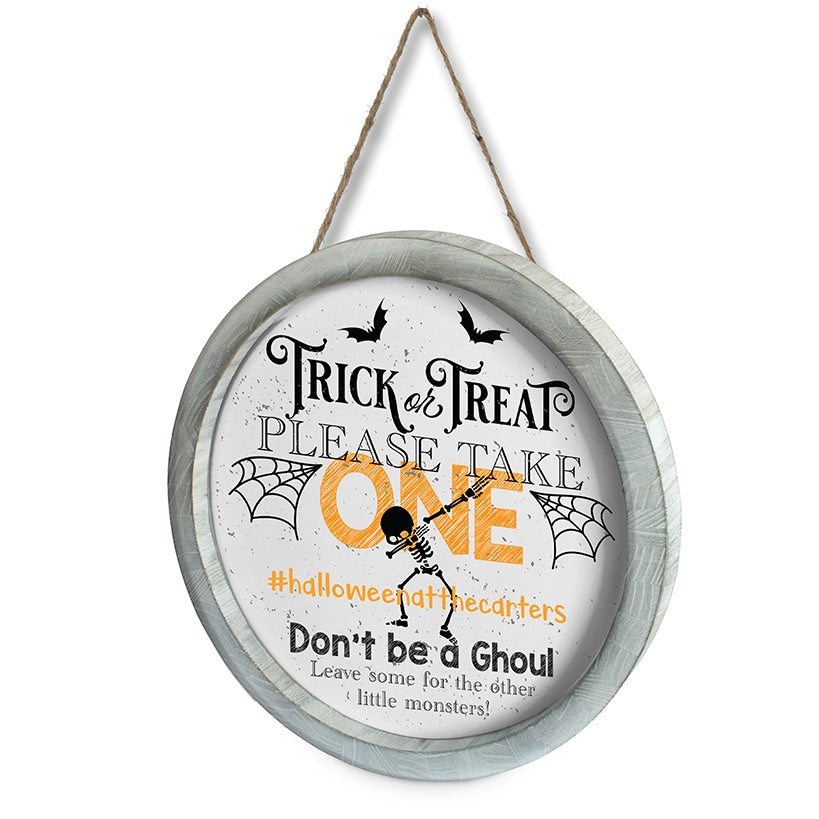 Personalized Halloween Take One Wall Sign