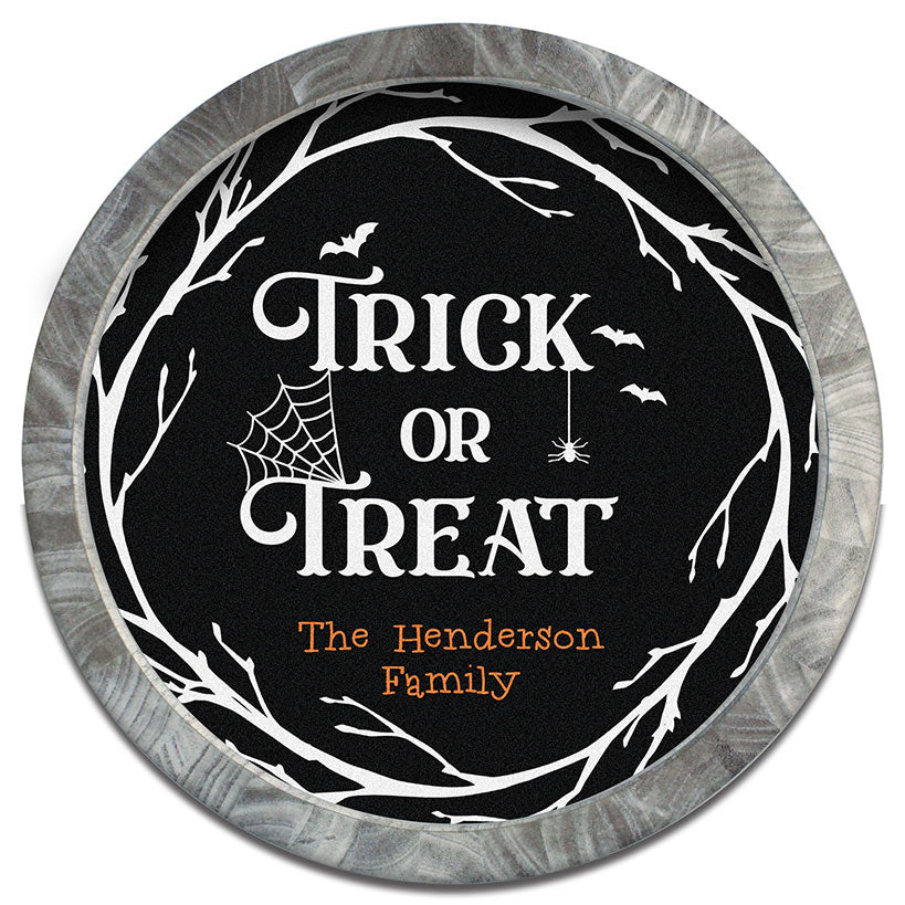 Personalized Halloween Trick or Treat Wall Sign