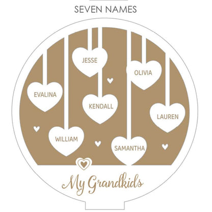 Personalized Hanging Hearts Wood Plaque with Base
