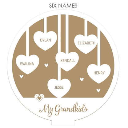 Personalized Hanging Hearts Wood Plaque with Base