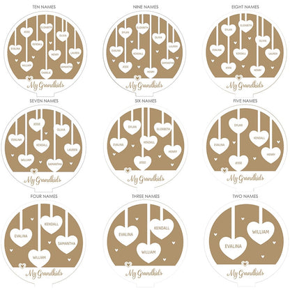 Personalized Hanging Hearts Wood Plaque with Base