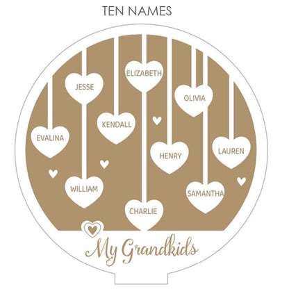 Personalized Hanging Hearts Wood Plaque with Base