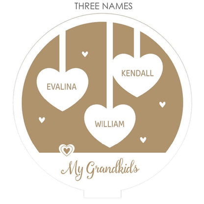 Personalized Hanging Hearts Wood Plaque with Base