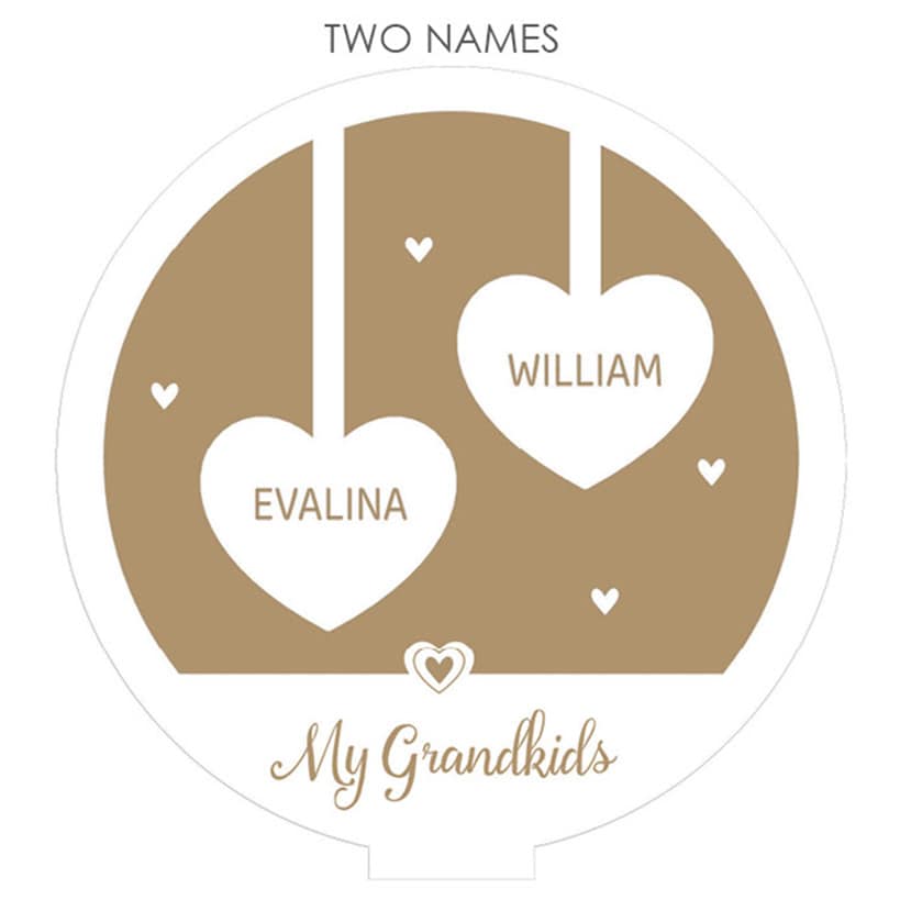 Personalized Hanging Hearts Wood Plaque with Base