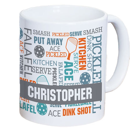 Personalized Pickleball Word Art Coffee Mug