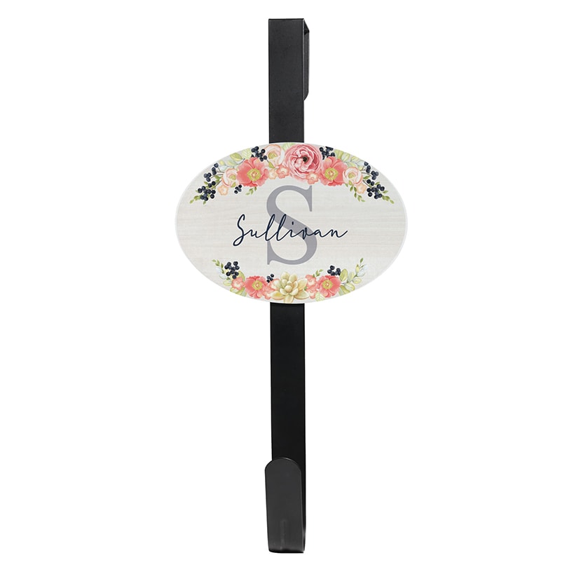 Personalized Spring Floral Name and Initial Wreath Hanger or Oval Plaque#select-item_wreath-door-hanger