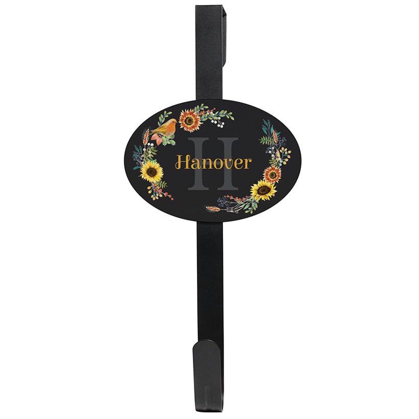 Personalized Fall Floral Name & Initial Wreath Hanger or Oval Metal Plaque#select-item_wreath-door-hanger