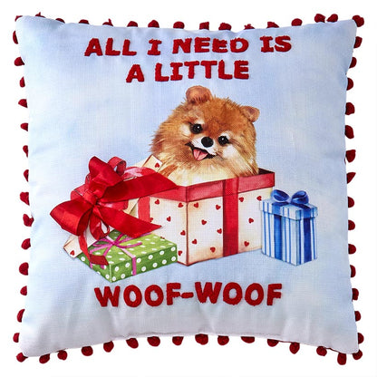 Summertime Pet Embroidered Decorative Pillow