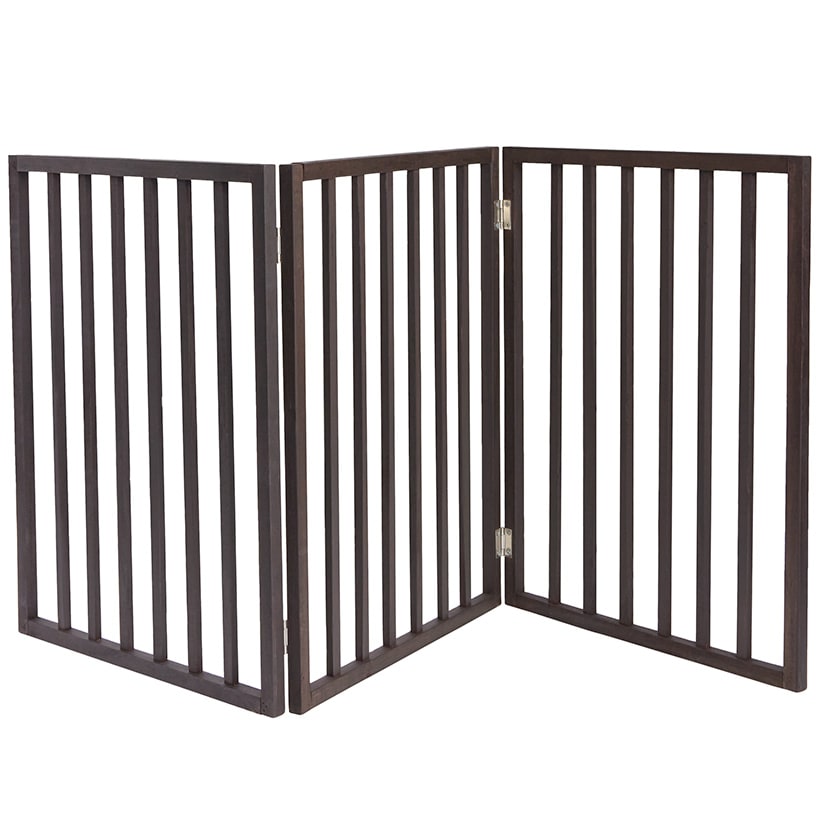 Folding 3 Panel Dog Gate - Indoor, Slim, Safe, Efficient for Doorways