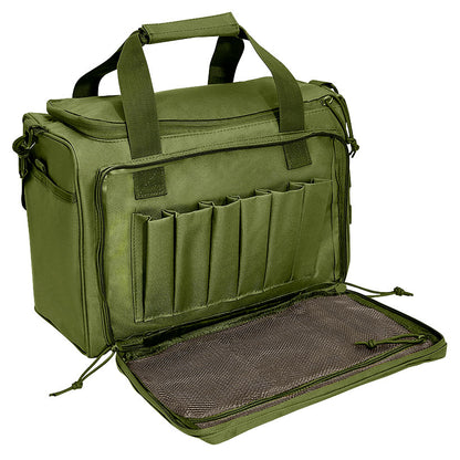 Pistol Range Bag With Zippered Main Compartment and Shoulder Strap