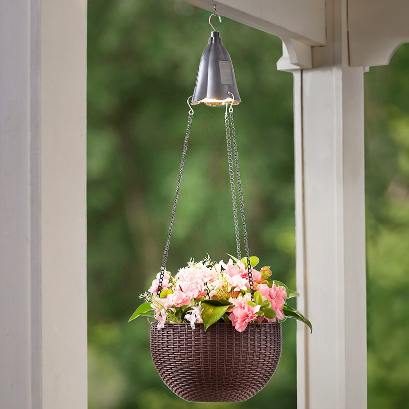 Hanging Basket Planter with Solar Light