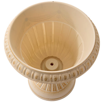 Plastic Urn Planter in White-Gold or Black-Copper