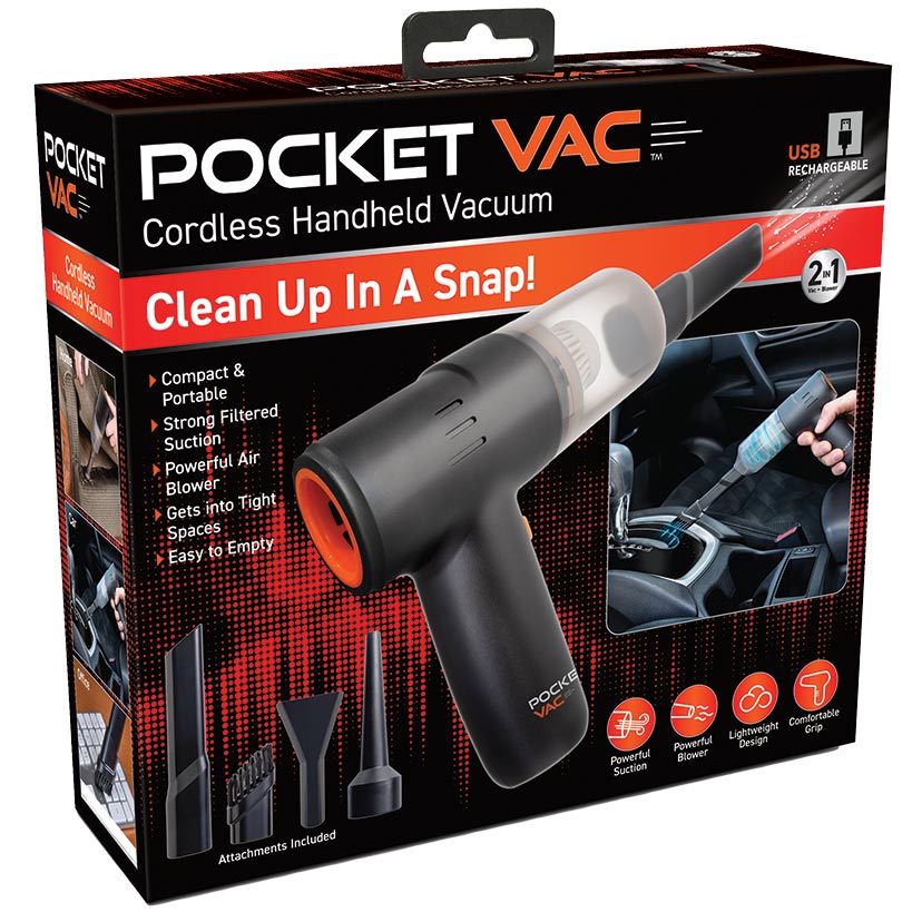 Pocket Vac™ Cordless Portable Handheld Vacuum