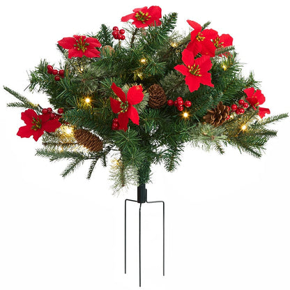 Lighted Poinsettia Greenery - Garland or Wreath