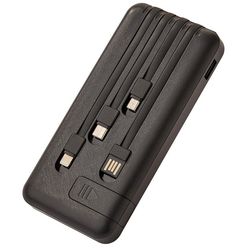 10,000 MAH Powerbank Portable Built In Micro USB Cables Fast Charging